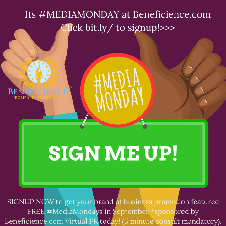 #MEDIAMONDAY Promo PR Freebie - Mentionable at Beneficience.com Virtual PR