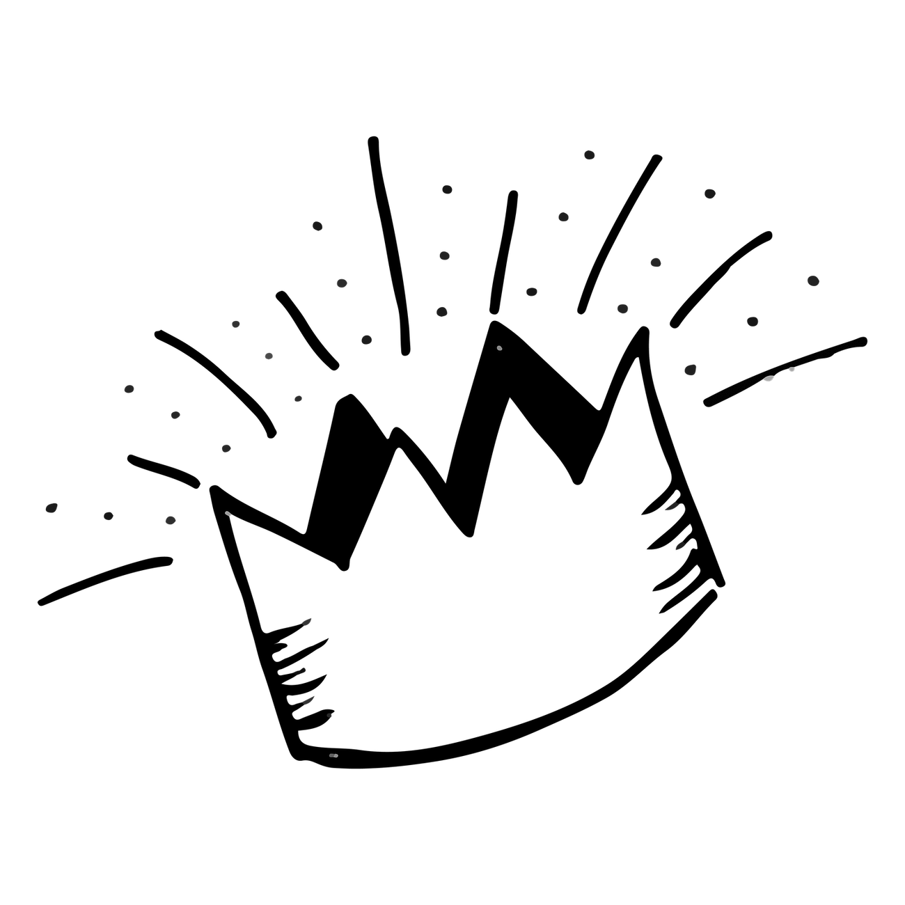 Crown doodle png sticker, object
